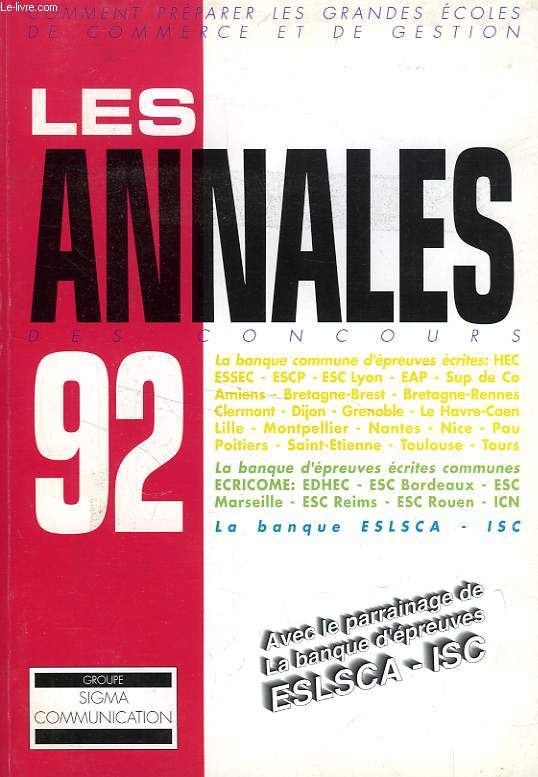 LES ANNALES DES CONCOURS 92