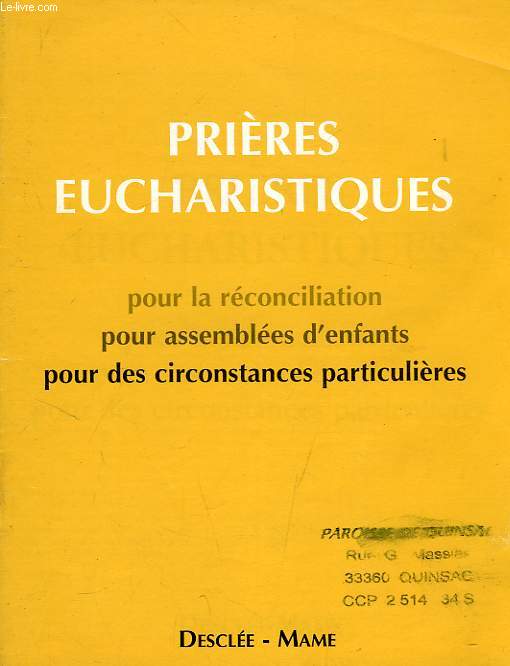 PRIERES EUCHARISTIQUES
