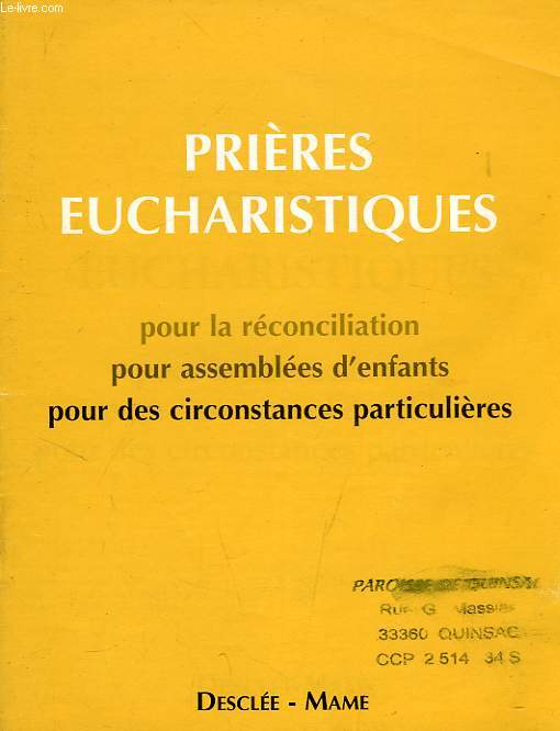 PRIERES EUCHARISTIQUES