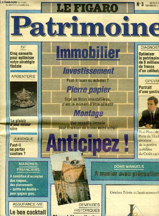 LE FIGARO PATRIMOINE, N 3, MARS 1994