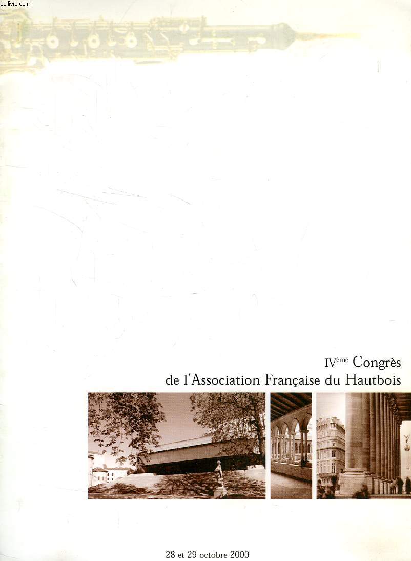 IVe CONGRES DE L'ASSOCIATION FRANCAISE DU HAUTBOIS (PORGRAMME)