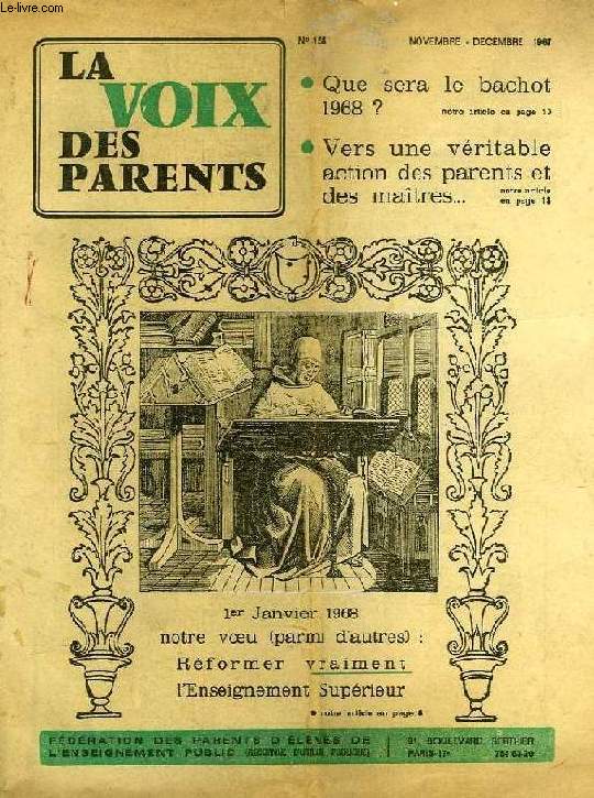 LA VOIX DES PARENTS, N 156, NOV.-DEC. 1967