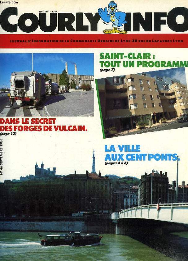 COURLY INFO, N 46, SEPT. 1986, JOURNAL D'INFORMATION DE LA COMMUNAUTE URBAINE DE LYON