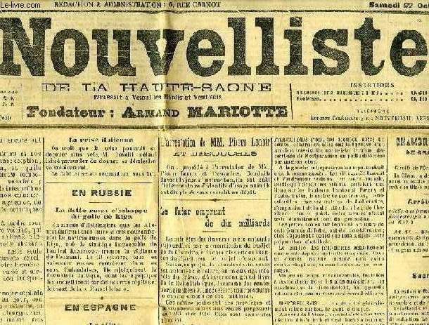 LE NOUVELLISTE DE LA HAUTE-SAONE, 28e ANNEE, N 86, OCT. 1917