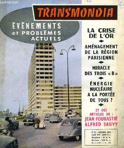 TRANSMONDIA, N 75, DEC. 1960, EVENEMENTS ET PROBLEMES ACTUELS