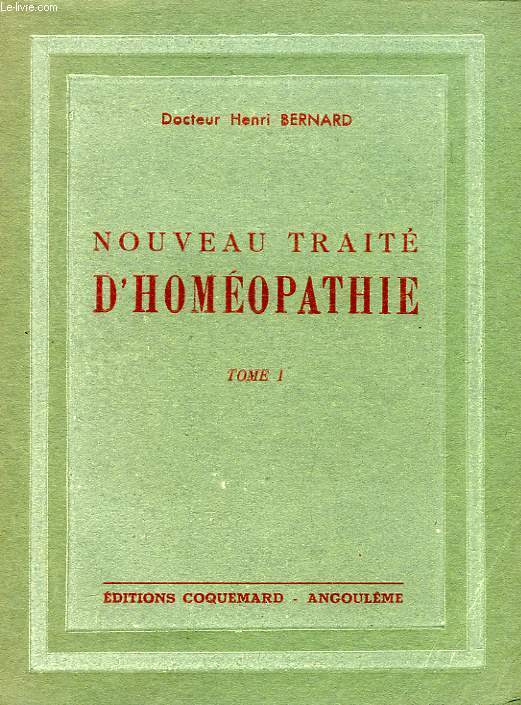 NOUVEAU TRAITE D'HOMEOPATHIE, TOME 1
