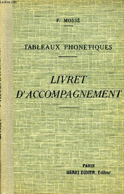 TABLEAUX PHONETIQUES, LIVRET D'ACCOMPAGNEMENT
