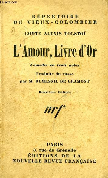 L'AMOUR, LIVRE D'OR, COMEDIE EN 3 ACTES