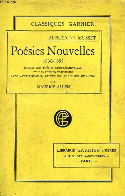 POESIES NOUVELLES, 1836-1852