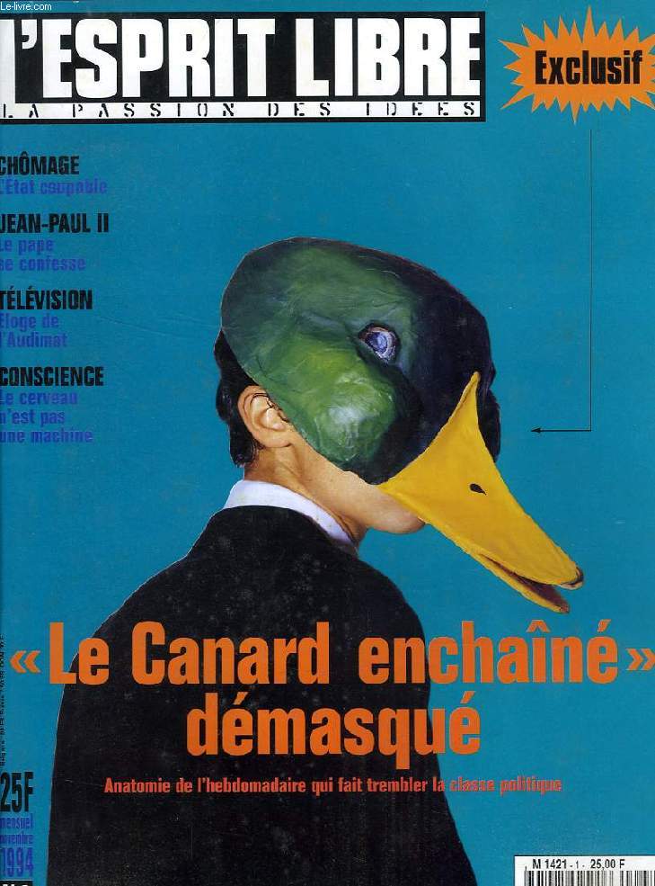 L'ESPRIT LIBRE, LA PASSION DES IDEES, N 1, NOV. 1994