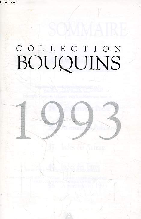 COLLECTION 'BOUQUINS', CATALOGUE 1993