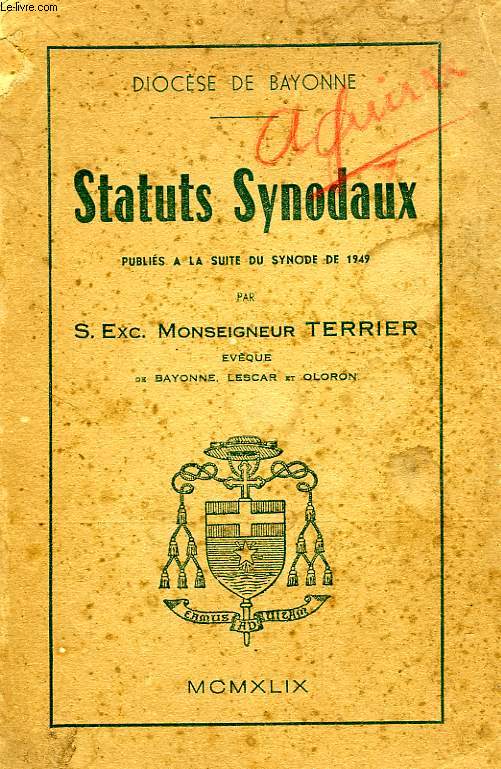 DIOCESE DE BAYONNE, STATUTS SYNODAUX