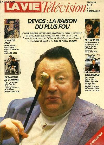 LA VIE TELEVISION, SUPPL. N 2244, SEPT. 1988