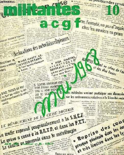 MILITANTES ACGF, N 90 (10), JUIN 1968, MAI 1968
