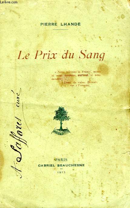 LE PRIX DU SANG