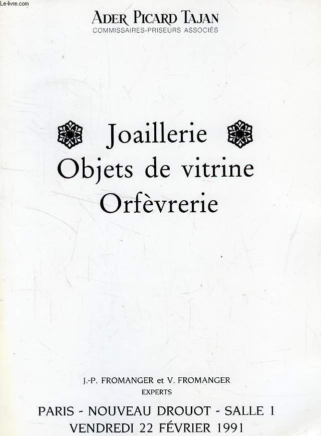 JOAILLERIE, OBJETS DE VITRINE, ORFEVRERIE