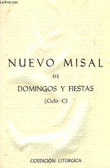NUEVO MISAL DE DOMINGOS Y FIESTAS (CICLO C)
