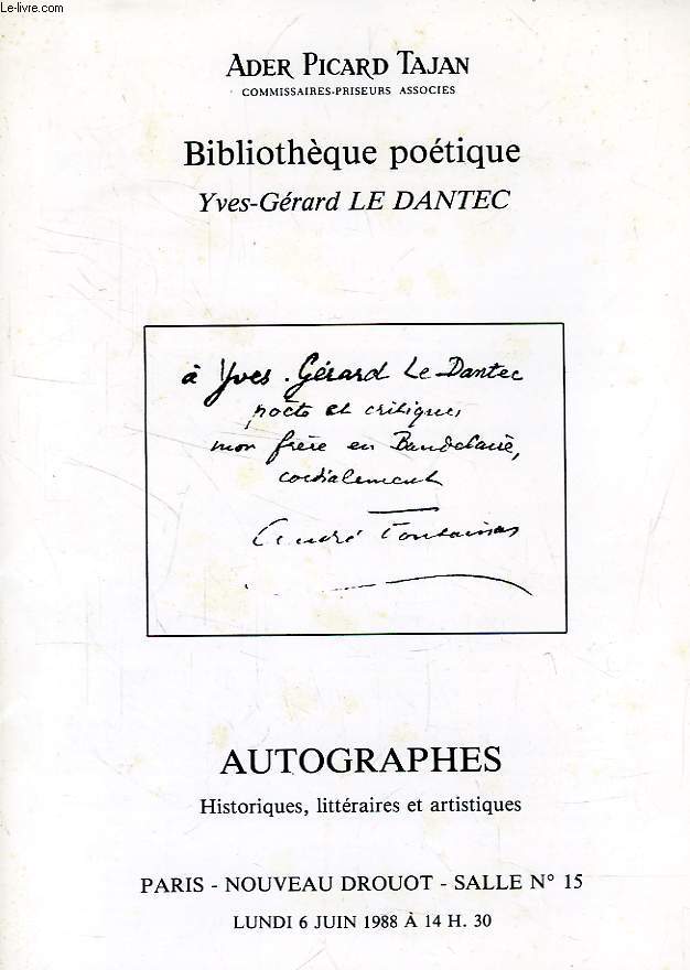 BIBLIOTHEQUE POETIQUE Yves-Grard LE DANTEC (CATALOGUE)