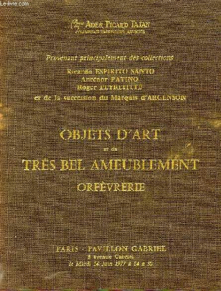 OBJETS D'ART ET DE TRES BEL AMEUBLEMENT, ORFEVRERIE (CATALOGUE)