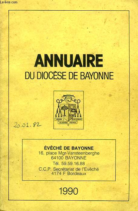 ANNUAIRE DU DIOCESE DE BAYONNE, 1990