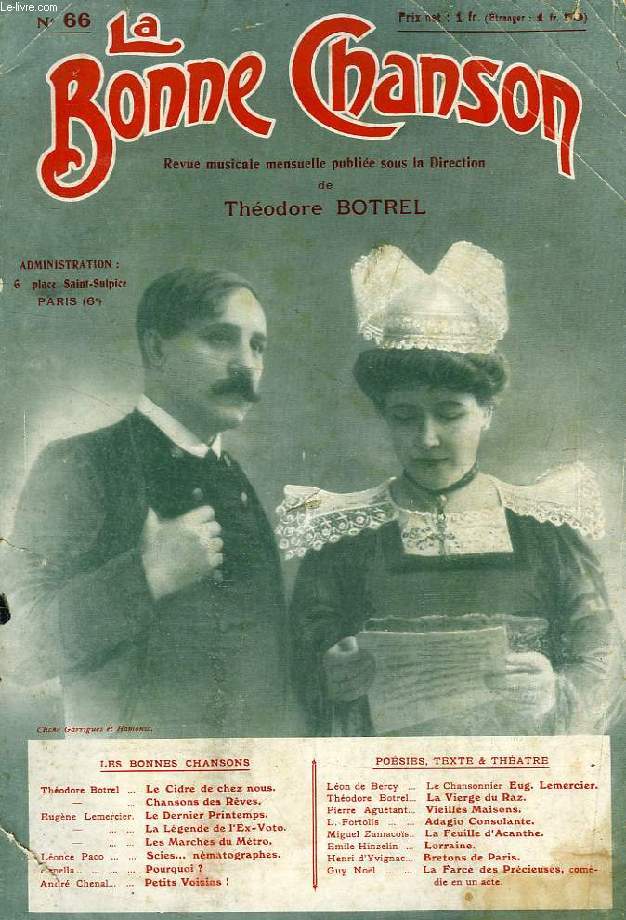 LA BONNE CHANSON, N 66, AVRIL 1913