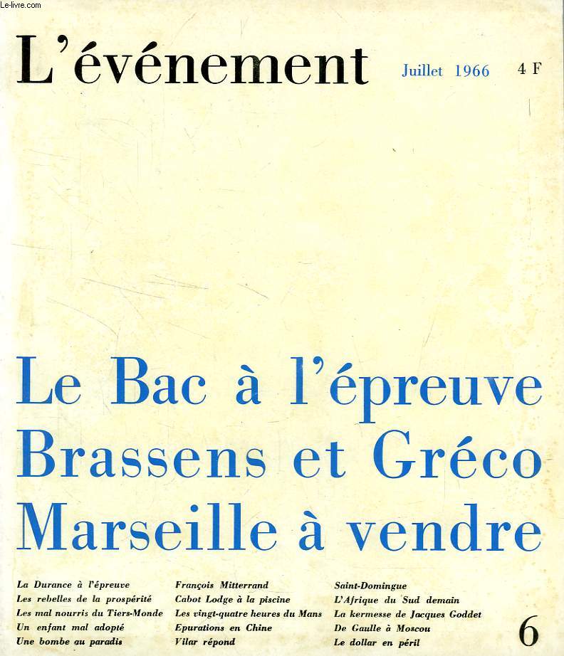 L'EVENEMENT, N 6, JUIN 1966