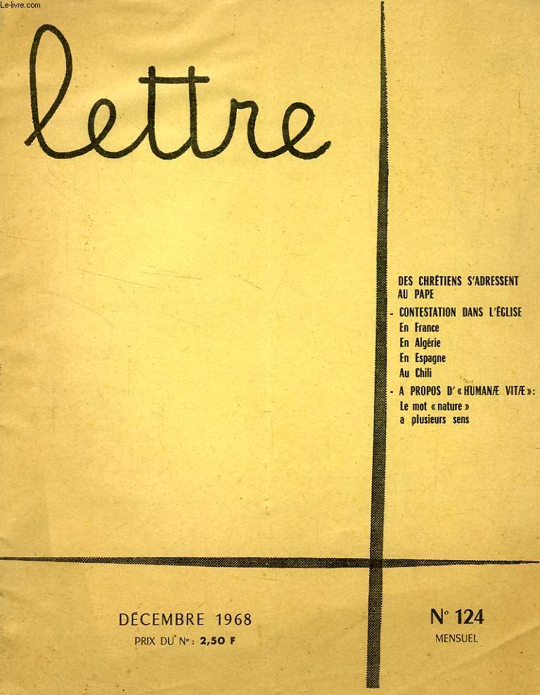 LETTRE, N 124, DEC. 1968
