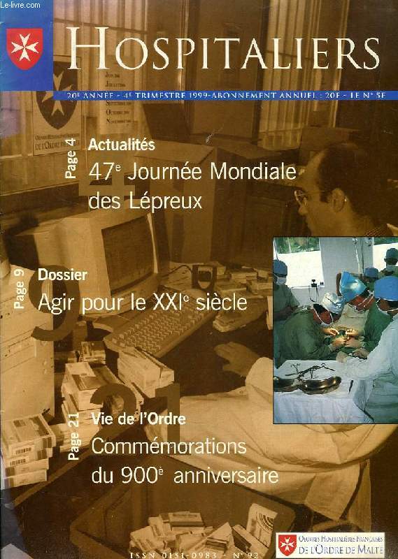 HOSPITALIERS, 20e ANNEE, 4e TRIM. 1999