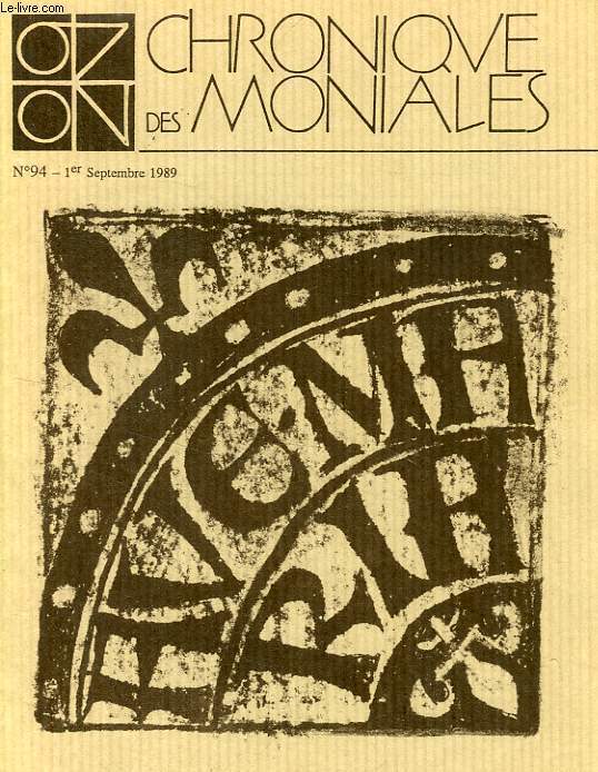 CHRONIQUES DES MONIALES, N 94, SEPT. 1989