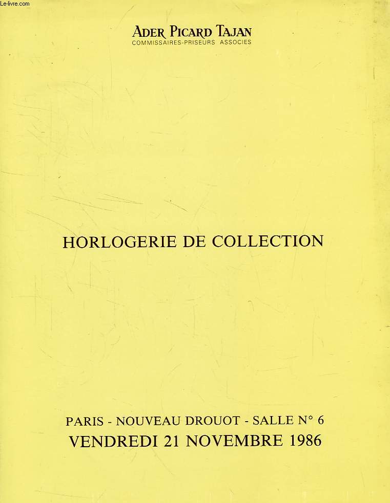 HORLOGERIE DE COLLECTION (CATALOGUE)