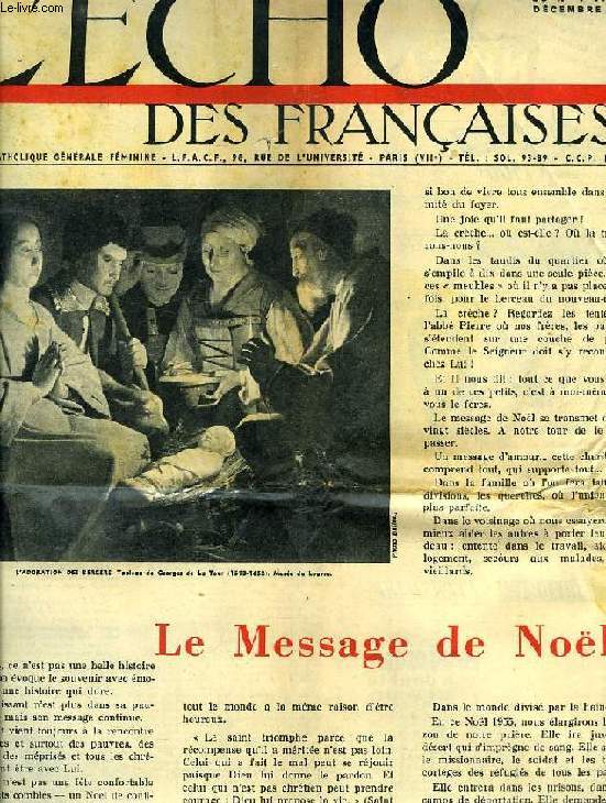 L'ECHO DES FRANCAISES, DEC. 1955