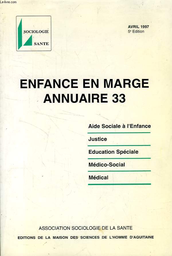 ENFANCE EN MARGE, ANNUAIRE 33