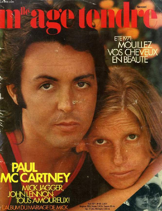 Mlle AGE TENDRE, N 81, AOUT 1971, PAUL Mc CARTNEY