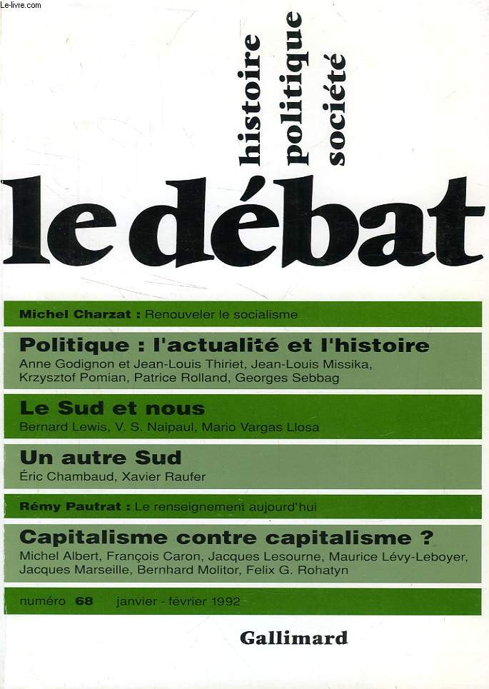 LE DEBAT, HISTOIRE, POLITIQUE, SOCIETE, N 68, JAN.-FEV. 1992