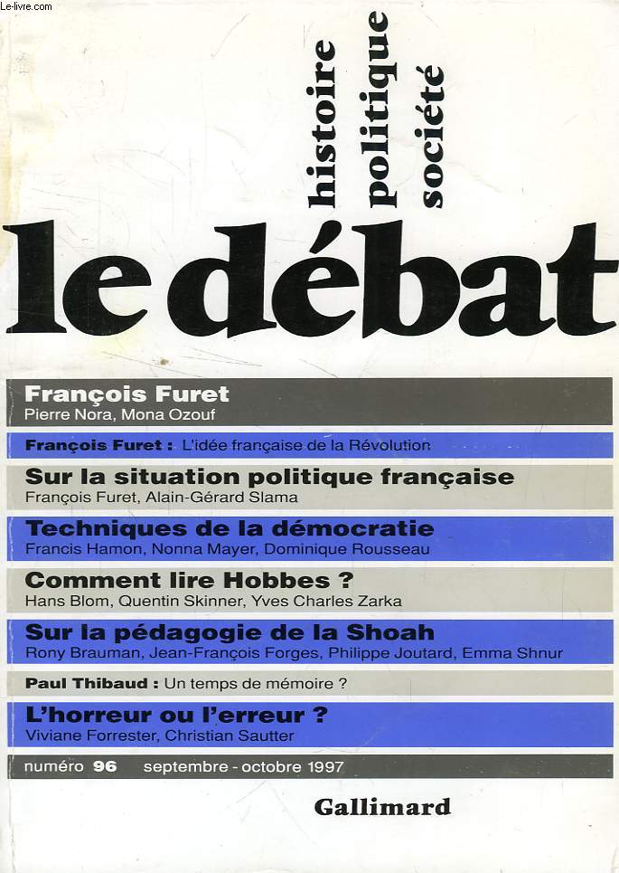 LE DEBAT, HISTOIRE, POLITIQUE, SOCIETE, N 96, SEPT.-OCT. 1997
