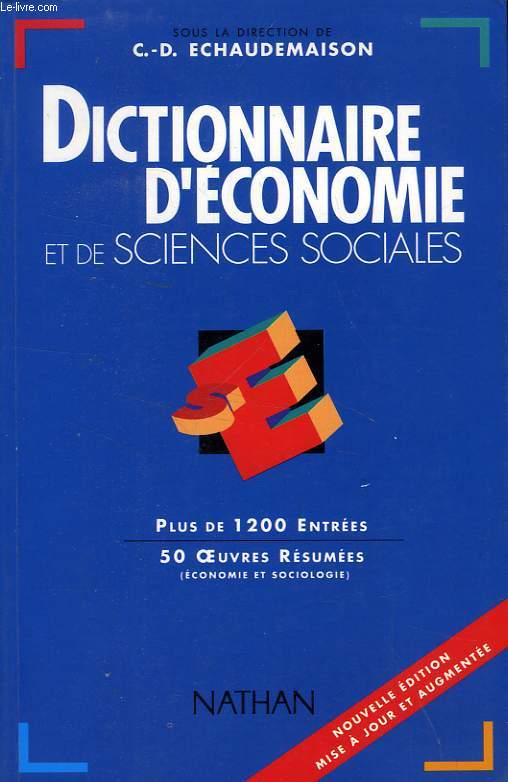 DICTIONNAIRE D'ECONOMIE ET DE SCIENCES SOCIALES