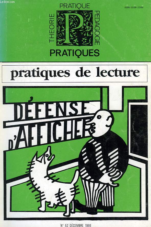 PRATIQUES, N 52, DEC. 1986, PRATIQUES DE LECTURE