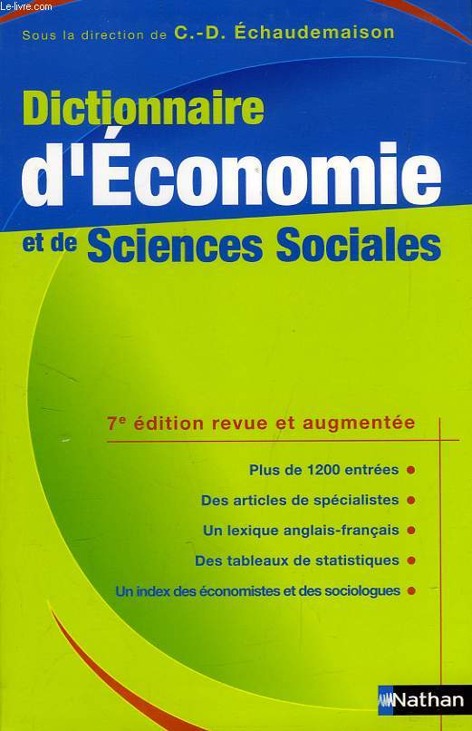 DICTIONNAIRE D'ECONOMIE ET DE SCIENCES SOCIALES