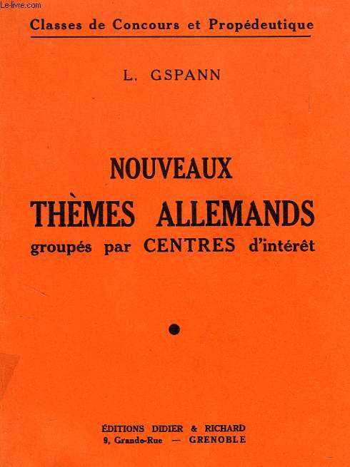 NOUVEAUX THEMES ALLEMANDS GROUPES PAR CENTRES D'INTERET