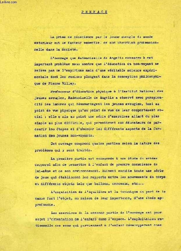LE JEUNE AVEUGLE ET LE MONDE EXTERIEUR (MEMOIRE SANS TITRE)