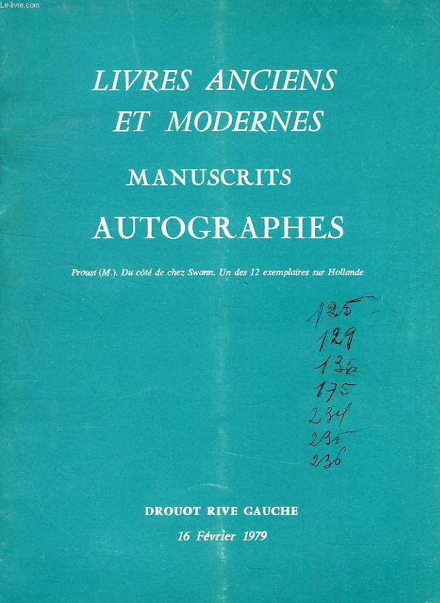 LIVRES ANCIENS ET MODERNES, MANUSCRITS AUTOGRAPHES (CATALOGUE)