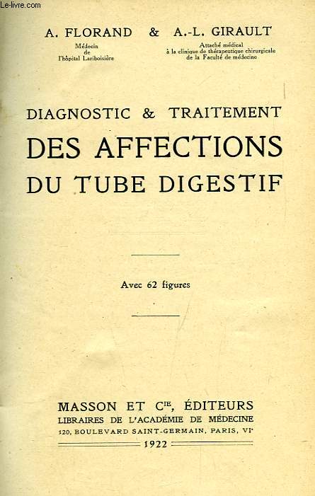 DIAGNOSTIC & TRAITEMENT DES AFFECTIONS DU TUBE DIGESTIF