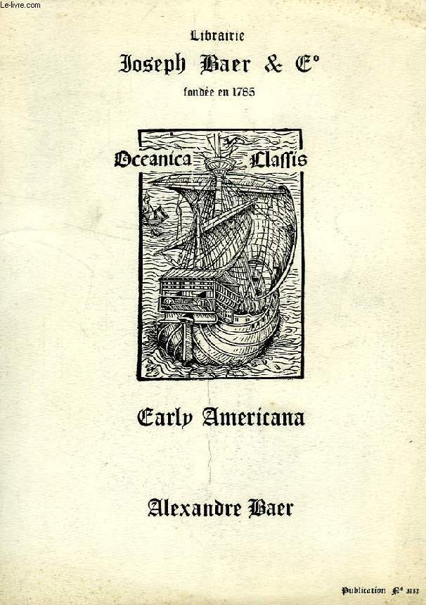 EARLY AMERICANA, ALEXANDER BAER (CATALOGUE)