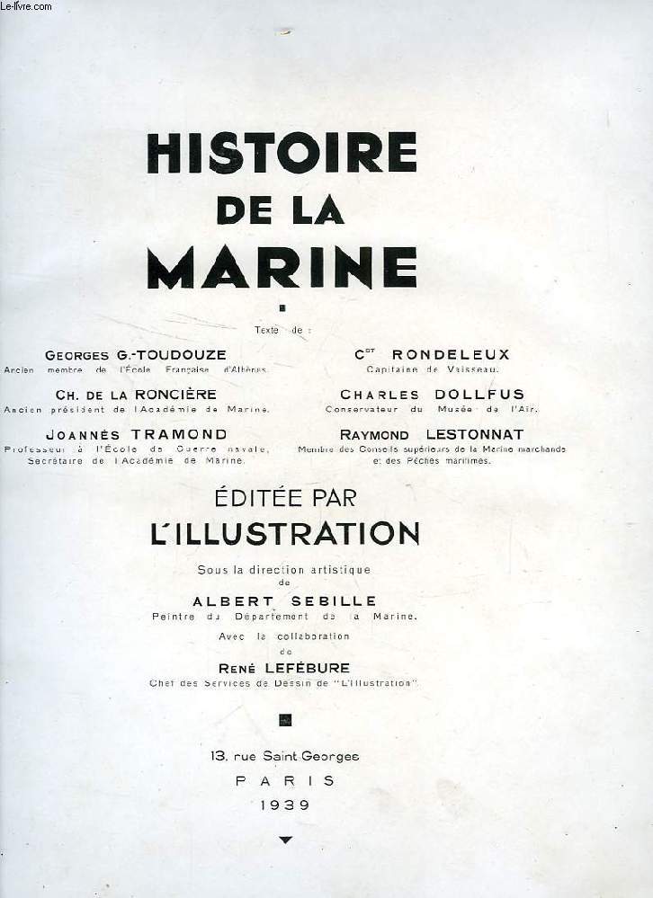 HISTOIRE DE LA MARINE