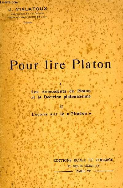 POUR LIRE PLATON