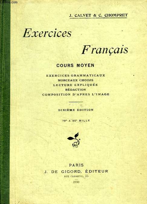 EXERCICES FRANCAIS, COURS MOYEN