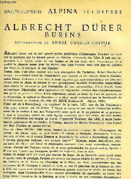 ALBRECHT DURER, BURINS