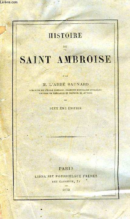 HISTOIRE DE SAINT AMBROISE