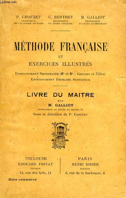 METHODE FRANCAISE ET EXERCICES ILLUSTRES, 6e ET 5e, EPS, LIVRE DU MAITRE