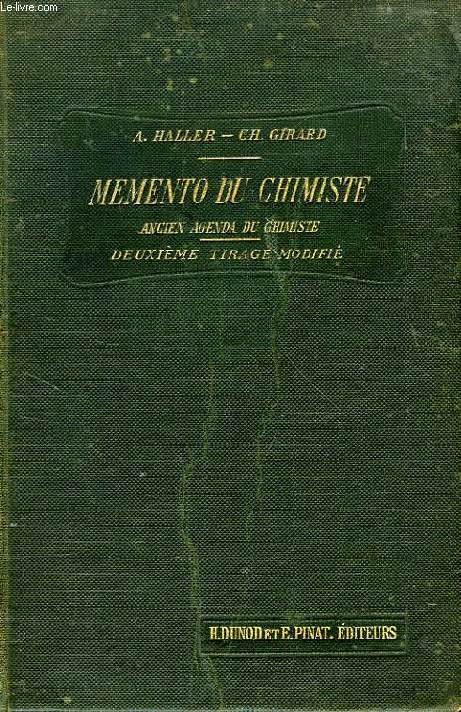 MEMENTO DU CHIMISTE (ANCIEN AGENDA DU CHIMISTE)